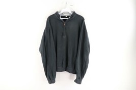 Peter Millar Mens Large Faded Blank Half Zip Pullover Golf Sweater Black Cotton - £31.61 GBP
