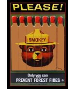 Smokey the Bear Prevent Forest Fires Metal Sign - $39.95