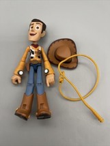 Pixar Disney Woody Toy Action Figure w/Hat &amp; Laso - £9.61 GBP