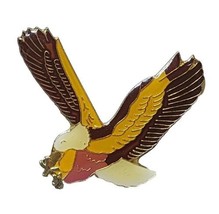 Vintage Soaring Eagle Bird Enamel Biker Pin 1.75&quot; Vest Hat Lapel Pin Pin... - £13.24 GBP
