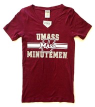 NWT XS Victoria Secret Pink UMASS University of Massachusetts Minutemen T-Shirt - £26.81 GBP