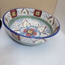 HD Designs Cordova Salad Pasta Serving Bowl 11&quot; Table Top Floral Bohemian Tuscan - $32.30