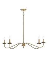New 5 Light Chandelier TRADE WINDS LIGHTING 42&quot; Wide 7&quot; Tall MCM Brass - $109.40