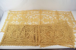 Hand Crocheted Placemat Runner 9 Pc Lot Vtg Wedding Country Tea Party Doily Set - £26.99 GBP