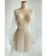 Sheer Bridal Coat. Vintage wedding dress . Tulle Wrap Coat , bridal acce... - $210.00+