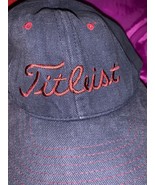 Titleist Golf Hat Blue Red Lettering Adjustable Strapback Cap Soft Hat