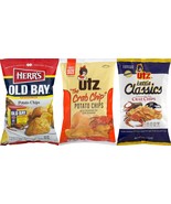 Herr&#39;s Old Bay Chips, Utz Crab Chips &amp; Utz Kettle Classic Crab Chips Var... - £24.10 GBP