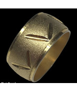 VTG MEN WOMEN ENGAGEMENT WEDDING RINGS UNCAS GOLD TONE BAND 10mm Wide  S... - $27.50 CAD