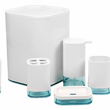 5-Piece White Acrylic Bathroom Vanity Accessory Set - $1,988.22 MXN
