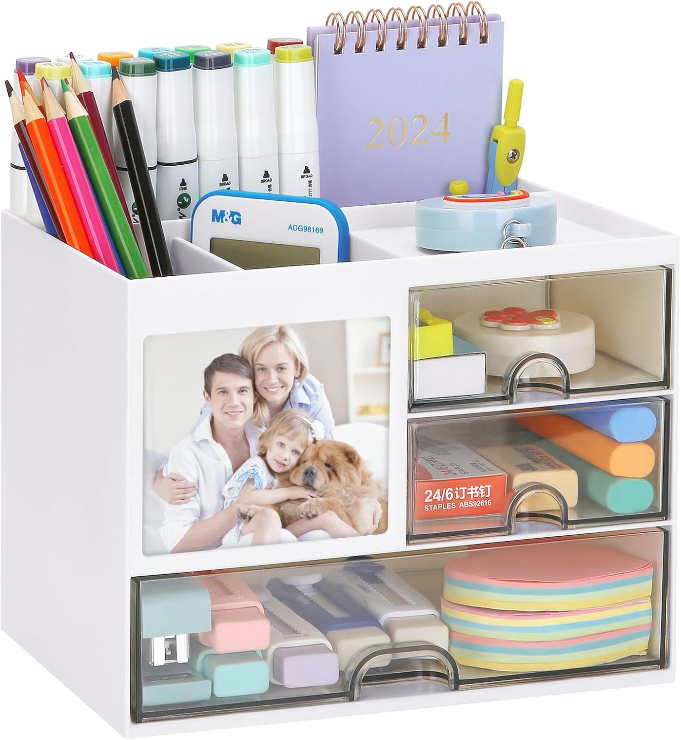 Multifunctional Desk Organizer With Drawers, Vanity/Cosmetics Organizer ... - $20.68