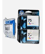 Lot Of 3 GENUINE HP 75 Color Ink Cartridge for HP C4480 C4580 C4599 C5580 - $25.65