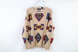 Vintage 90s Streetwear Womens Small Distressed Rainbow Southwestern Knit... - $49.45