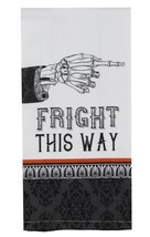Kay Dee designs kitchen tea towel Halloween Fright this Way skeleton han... - $167.21 MXN