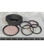 Vintage Rubber Lens Hood Shade &amp; Filter Lot Hoya Quantaray etc. tthc - £22.57 GBP