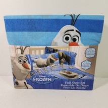 Disney Frozen Olaf Full Size Sheet Set 4 Pieces New Flat Fitted 2 Pillow... - $11.29