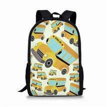   School Bus Pattern Student School Bags for Kids Boys Girls Lightweight Student - £153.85 GBP