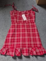 Ladies BNWT Katch Me Red Checked Mini Dress - £10.07 GBP