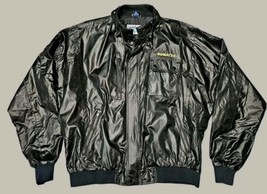 VTG 90&#39;s Turning Point Komatsu Black Nylon Bomber Jacket Trucker Men’s 2XL  - $42.75