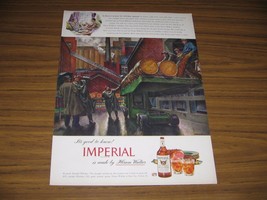 1947 Print Ad Imperial Whiskey Men Load Barrels in Rain - $10.74