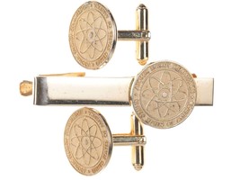 Mid Century Atomic Energy Commission Cufflinks and tie bar - £106.58 GBP