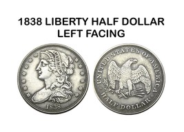 1838 Liberty Left Facing Half Dollar Rare COPY coin - £11.84 GBP