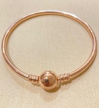 Rose Gold starter empty charm Bangle bracelet compatible with  charms all sizes - £10.38 GBP