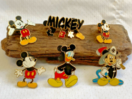 Disney Trading Pin Lot of 6 Pinbacks Mickey Mouse Donald Duck w/ Mickey Ears - £23.94 GBP