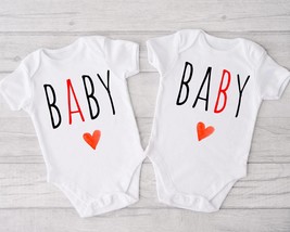 twin onesies®, twin baby, baby shower, funny twin onesie®, baby onesie®, twin re - £14.12 GBP