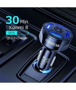 4Port USB Phone Car Charger Adapter LED Display QC 3.0 Fast Charging Acc... - £7.11 GBP