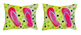 Pair of Betsy Drake Flip Flops No Cord Pillows 16 Inch X 20 Inch - £63.15 GBP