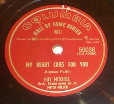 Guy Mitchell 78 My Heart Cries For You / The Roving Kind E9 - £5.44 GBP