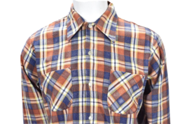 Vintage Sears The Men&#39;s Store Multi Color Plaid Button Up Shirt Mens Size M - $44.54