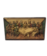 Jesus Last Supper 3D Wall Hanging Plaque Made In Italy 12x7 Vintage READ - $24.74