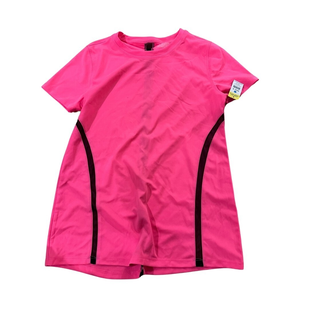 Girls Active T-Shirt Pink Short Sleeve Moisture Wicking Gym - £12.39 GBP