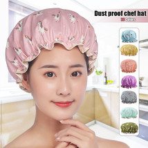 Kitchen Oil Smoke Prevention Chef Hat Double Layer Waterproof Elastic Shower Cap - £6.59 GBP