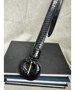 Genuine Snakeskin Belt &amp; Gold Buckle S/M Black The Ritz Collection Vinta... - £17.98 GBP
