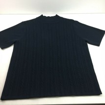 Sag Harbor Womens Black Cable Knit 3/4 Sleeve Sweater Medium - £27.45 GBP
