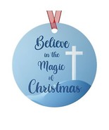 Metal Ornament Believe In The Magic Of Christmas Christian Decor Tree De... - $18.99