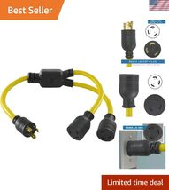 30 Amp 250V 3' Y-Adapter Cord L6-30P to NEMA L6-30R - $110.42