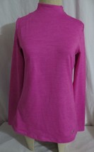 Under Armour Womens Top L Purple Fushia Long Sleeve Coldgear Mock Neck Fitted - £15.69 GBP