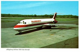Allegheny DC 9 Jet Airplane Postcard - £7.79 GBP