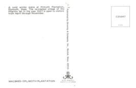 Plimoth Plantation Recreated Village of the Pilgrims 1627 Massachusetts Postcard - £5.37 GBP