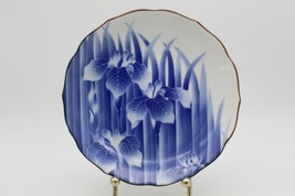 Takahashi San Francisco Japan 6 1/2 inch Blue &amp; White Iris Collectible Plate VTG - £7.06 GBP