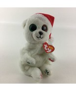 Ty Beanie Bellies Emery Christmas Polar Bear 6&quot; Plush Bean Bag Stuffed w... - $25.54 CAD