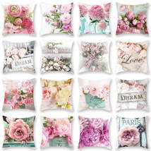 Watercolor Flower Pillow Digital Printing Car Office Pillow Cushion Wish Home - £6.81 GBP+