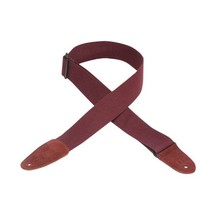 Levy&#39;s 2 inch Cotton with Leather Ends - Burgundy  - £31.97 GBP