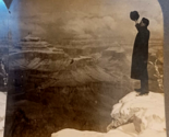 Man Looking Over Edge Of Grand Canyon Arizona Keystone Stereoview Photo - £6.22 GBP