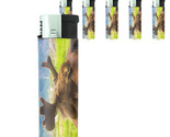 Scenic Alaska D6 Lighters Set of 5 Electronic Refillable Butane Moose - £12.62 GBP