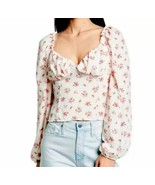 Abound Women&#39;s Bustier Style Long Sleeve Top White Ditsy Floral, XXS XS ... - $13.93 CAD