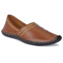 Mens Jutti Mojari Faux Leather Nagra Jalsa Flat Shoe US size 8-12 Brown Mac - £25.60 GBP